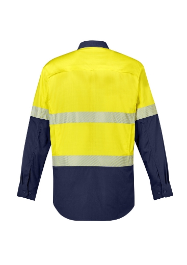 Picture of Syzmik, Mens Rugged Cooling Hi Vis Segmented Tape L/S Shirt